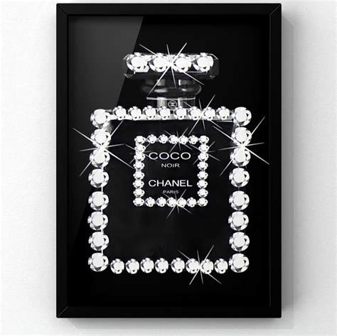 chanel bottle crystal wall art|Chanel framed pictures.